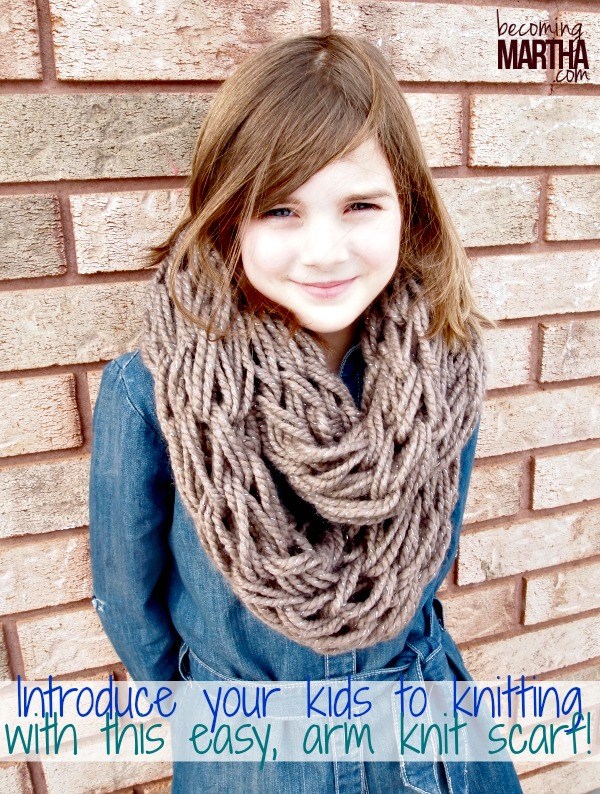 Infinity scarf pattern arm knitting instructions